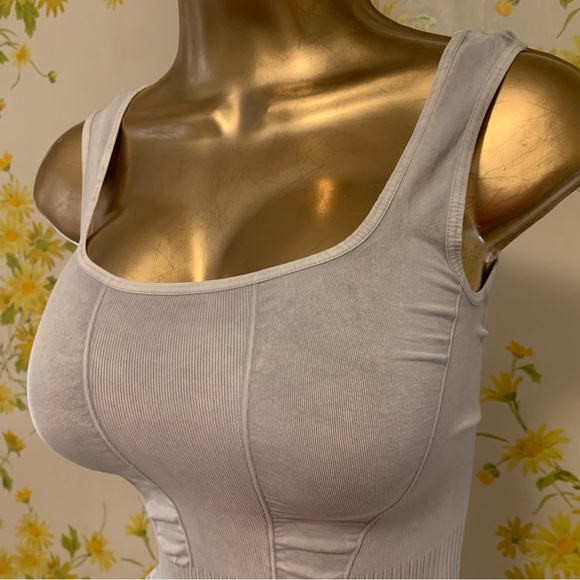 NWOT Free people Good Karma Flared onesie ice grey size S - Picture 5 of 14